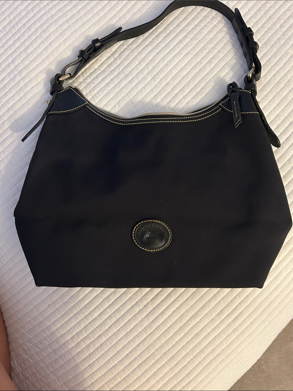 Black Women's Shoulder Bag - Classic Nylon Hobo